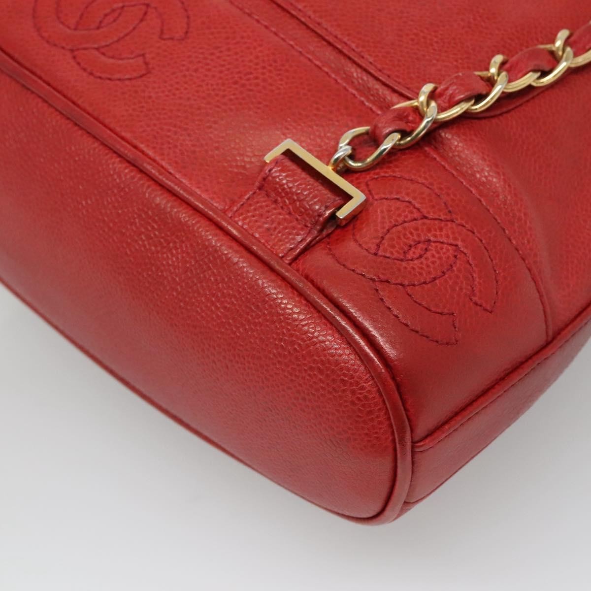 Chanel Vintage Caviar Red Leather Backpack Bag (Pre-Owned)