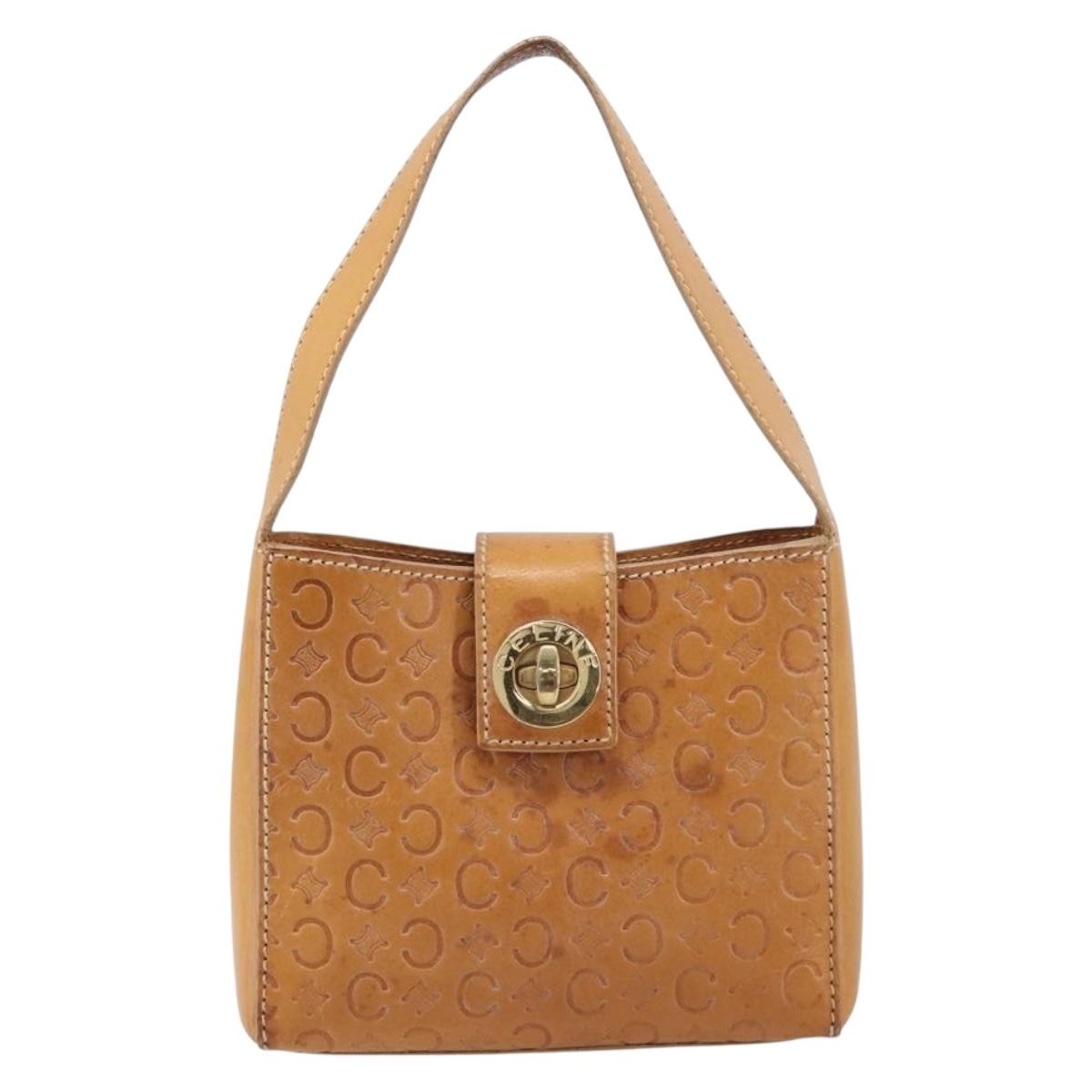 Celine C Macadam Canvas And Leather Brown Leather Handbag (Pre-Owned)