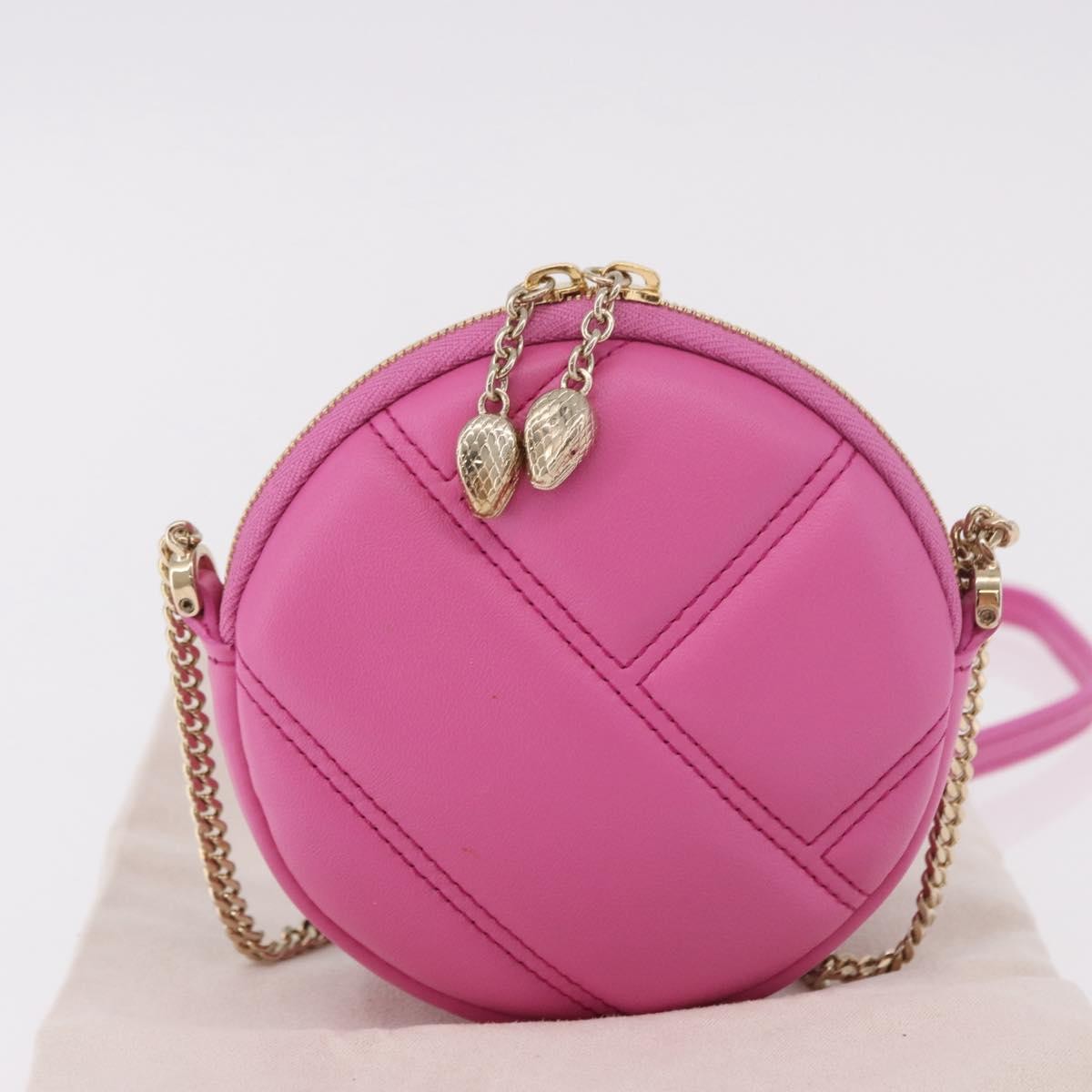 Bvlgari Shoulder Leather Pink Leather Shoulder Bag Bag (Pre-Owned)
