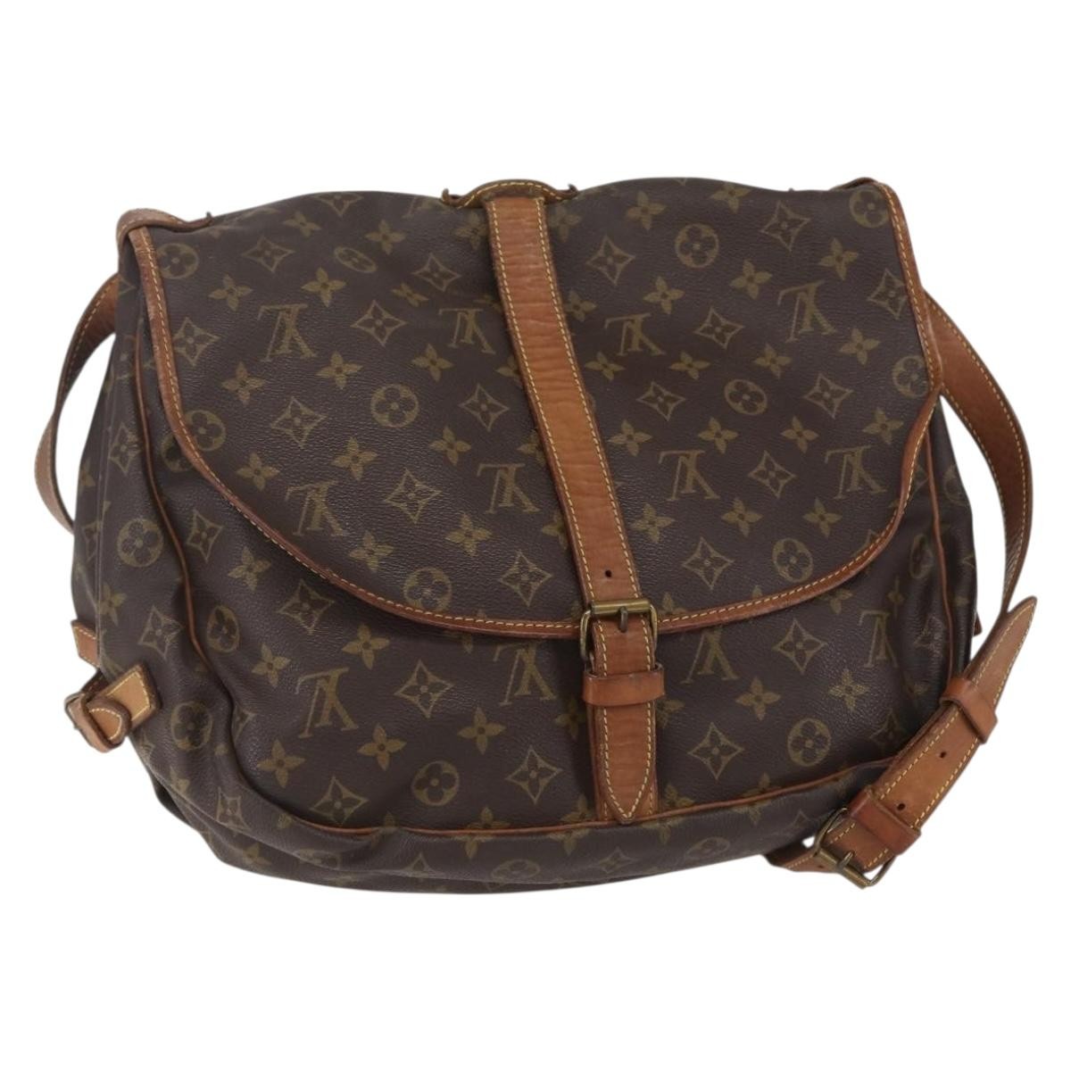 Louis Vuitton Saumur Monogram Canvas Brown Canvas Shoulder Bag Bag (Pre-Owned)