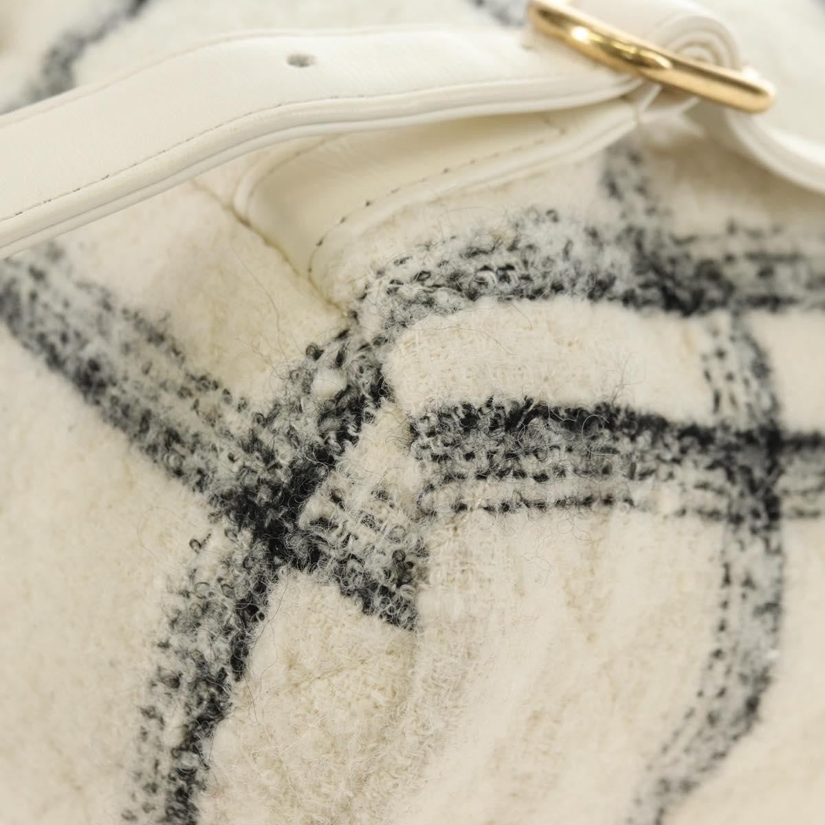 Chanel Duma Drawstring Quilted Wool Tweed Beige Wool Backpack Bag (Pre-Owned)