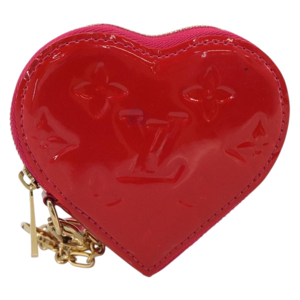Louis Vuitton Heart Coin Purse Monogram Vernis Pink Patent_Leather Clutche & Pouche Bag (Pre-Owned)