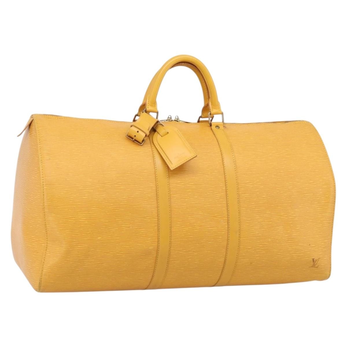 Louis Vuitton Keepall Epi Leather Yellow Leather Travel Bag Bag (Pre-Owned)
