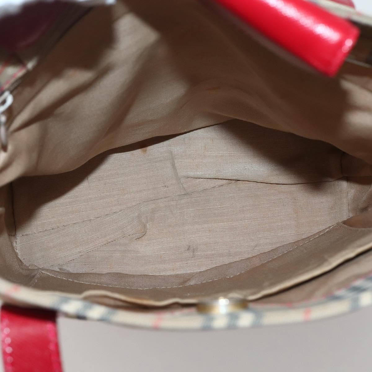 Burberry Nova Check Tote Canvas Check Pattern Beige Canvas Tote Bag Bag (Pre-Owned)