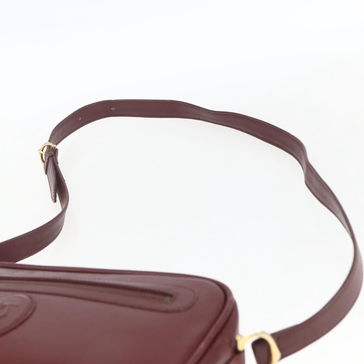 Cartier Must De Cartier Leather Burgundy Leather Shoulder Bag Bag (Pre-Owned)