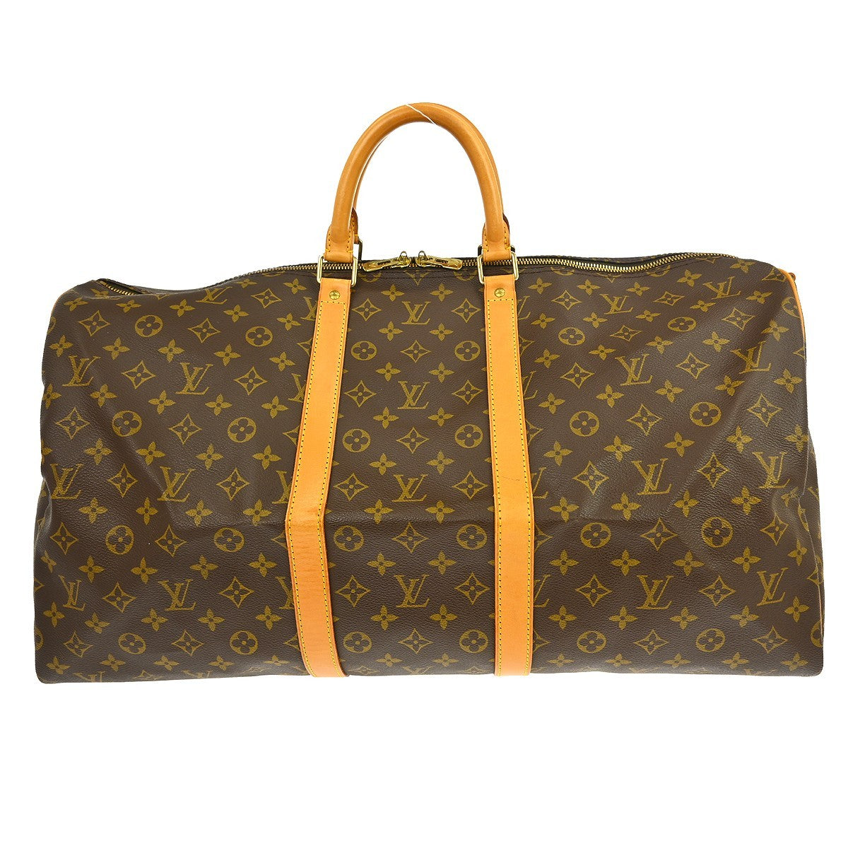Louis Vuitton Keepall Bandoulière Monogram Brown Canvas Travel Bag Bag (Pre-Owned)