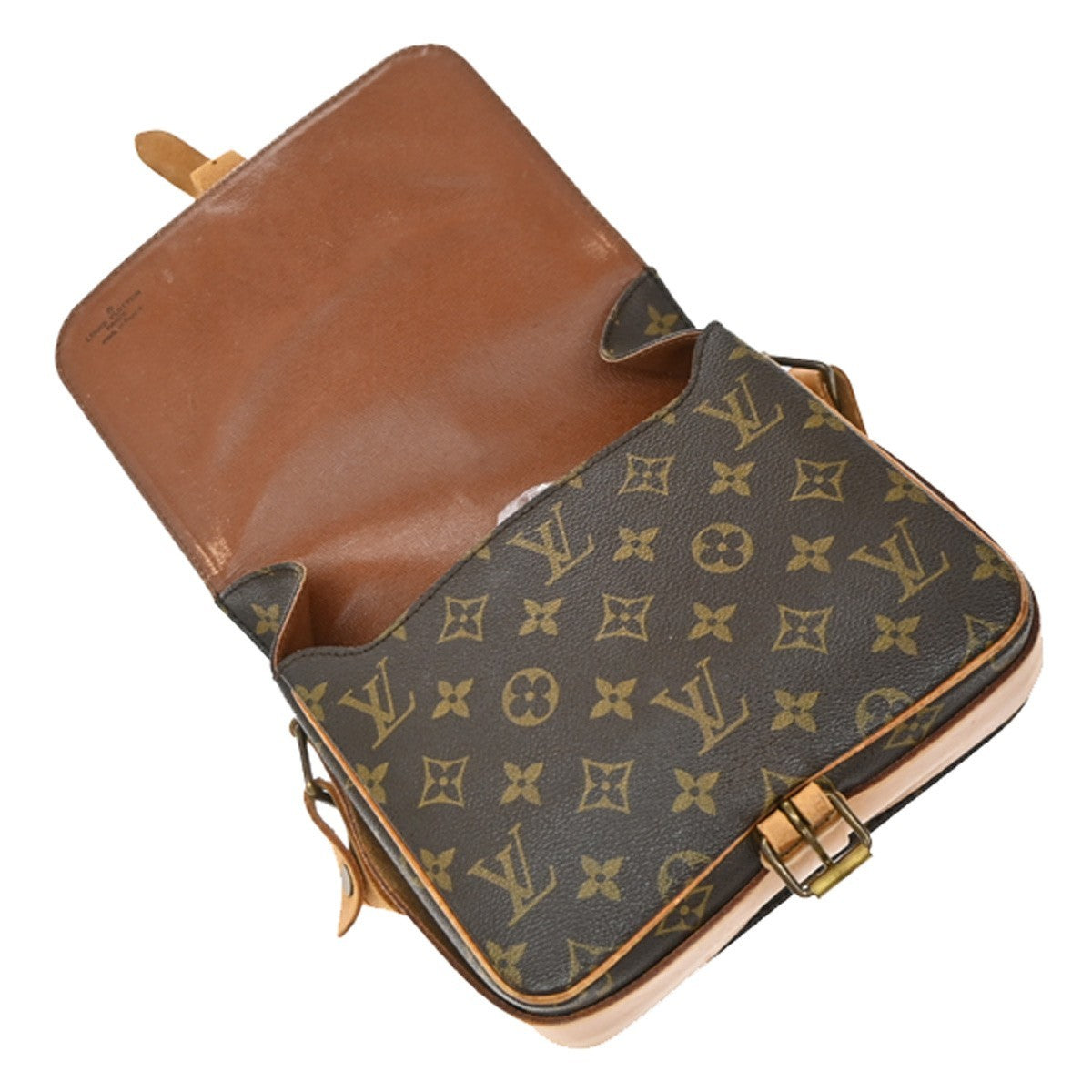 Louis Vuitton Cartouchiere Monogram Canvas Brown Canvas Shoulder Bag Bag (Pre-Owned)