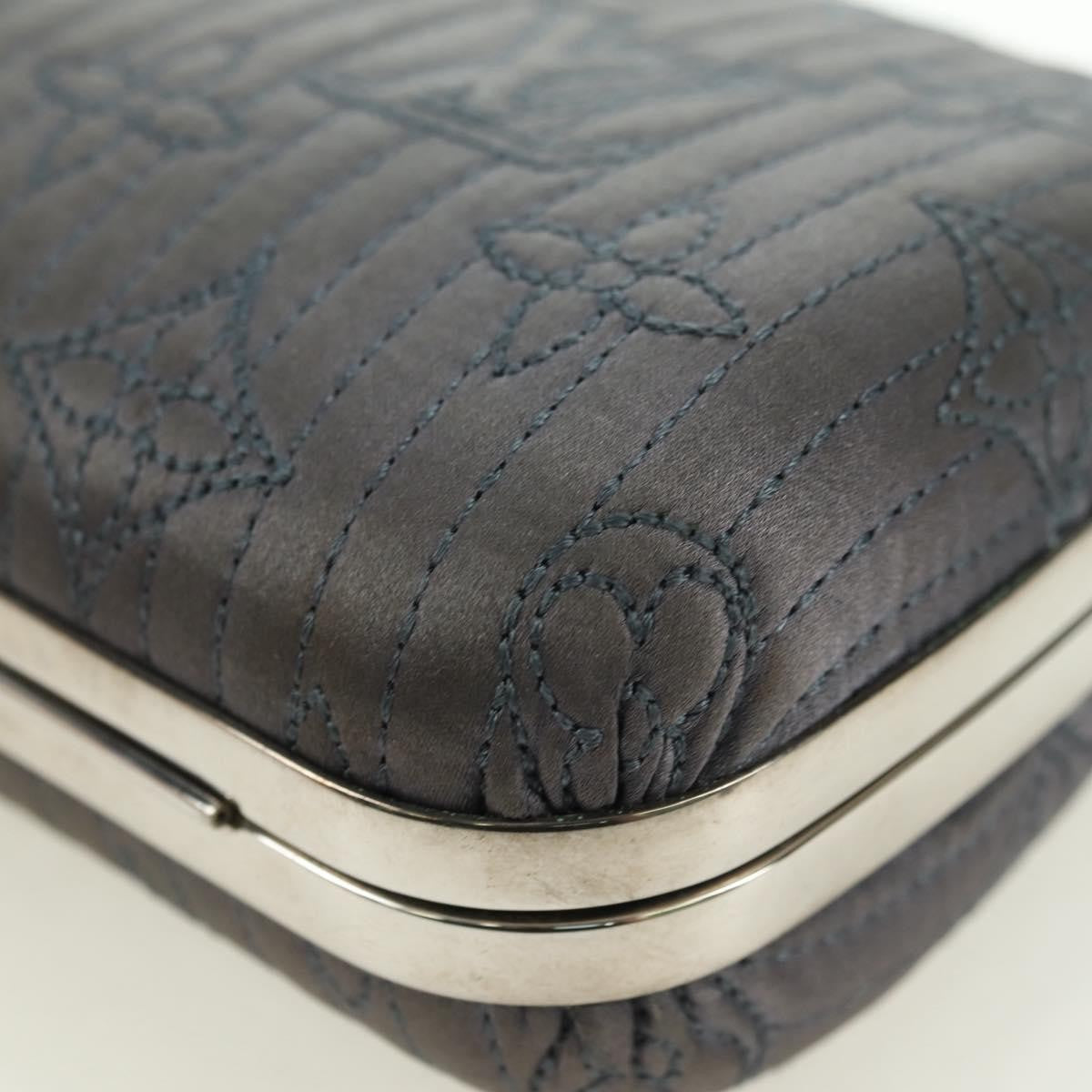 Louis Vuitton Motard Minaudiere Monogram Satin Gray Satin Clutche & Pouche Bag (Pre-Owned)