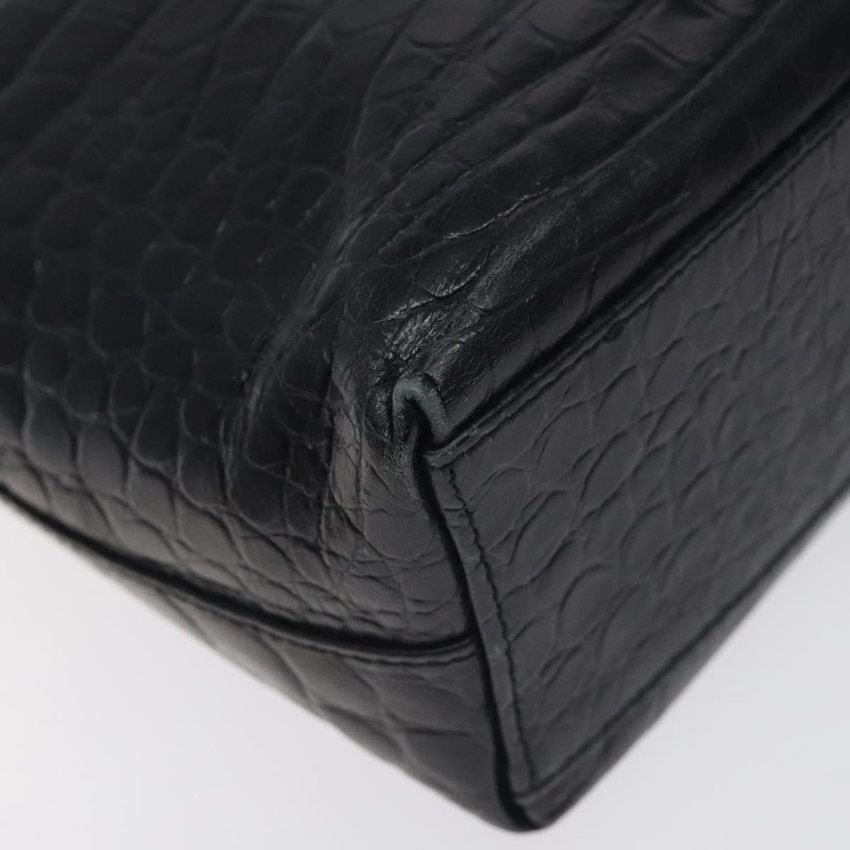 Salvatore Ferragamo Vara Leather Black Leather Shoulder Bag Bag (Pre-Owned)