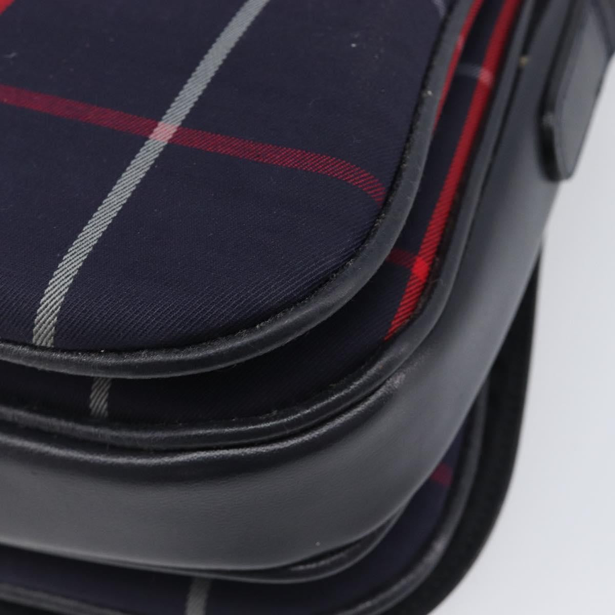 Burberry Nova Check Shoulder Bag Canvas Navy Canvas Shoulder Bag Bag (Pre-Owned)