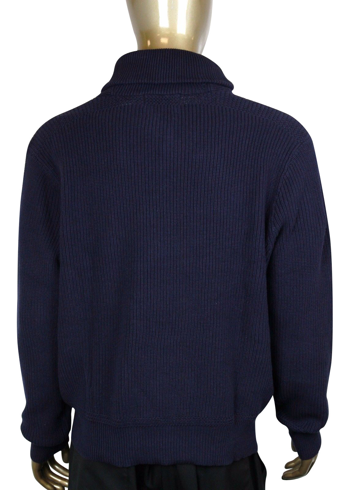 Polo Ralph Lauren Men's Navy Blue Cotton Shawl-Collar Sweater