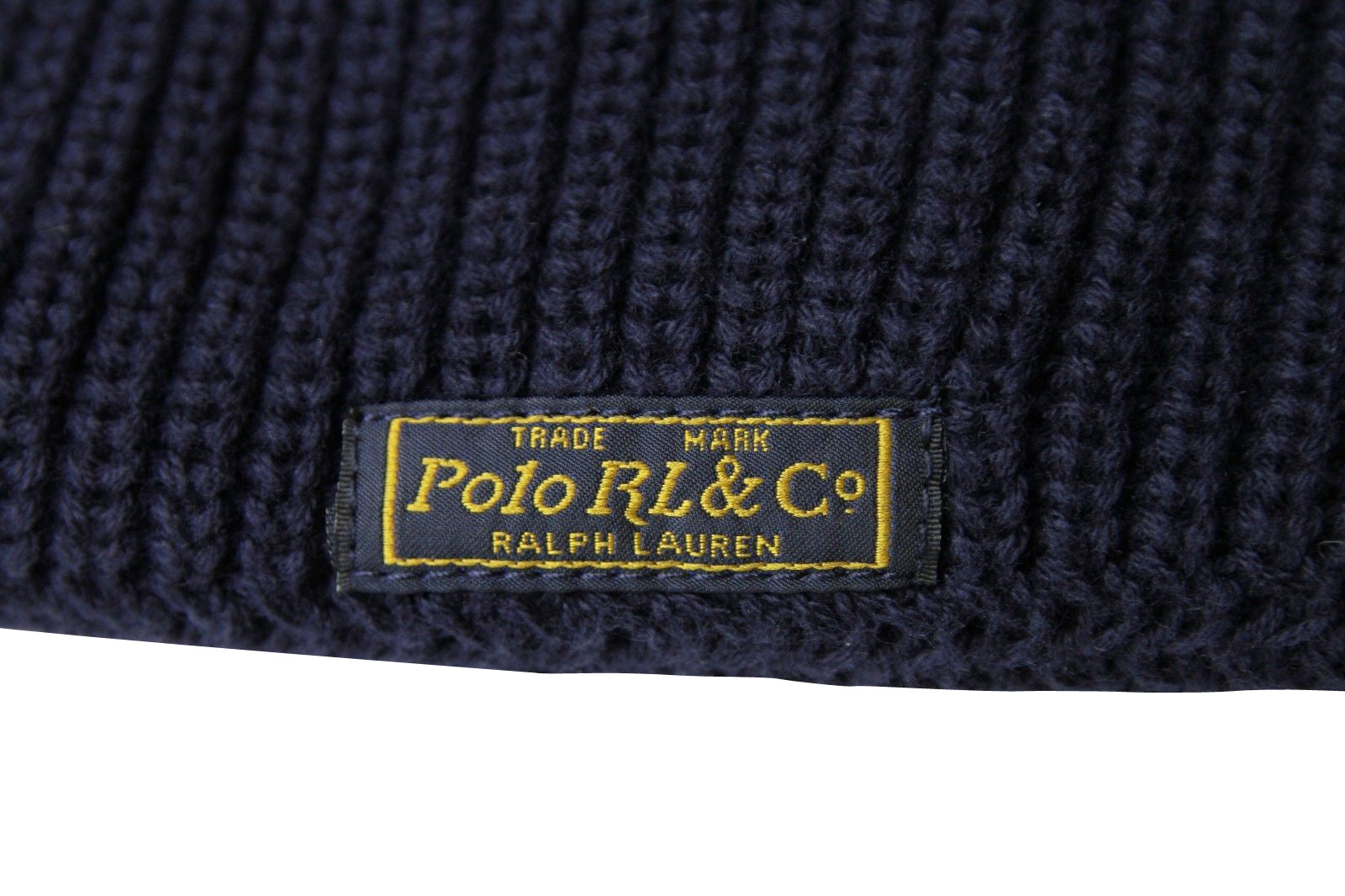 Polo Ralph Lauren Men's Navy Blue Cotton Shawl-Collar Sweater