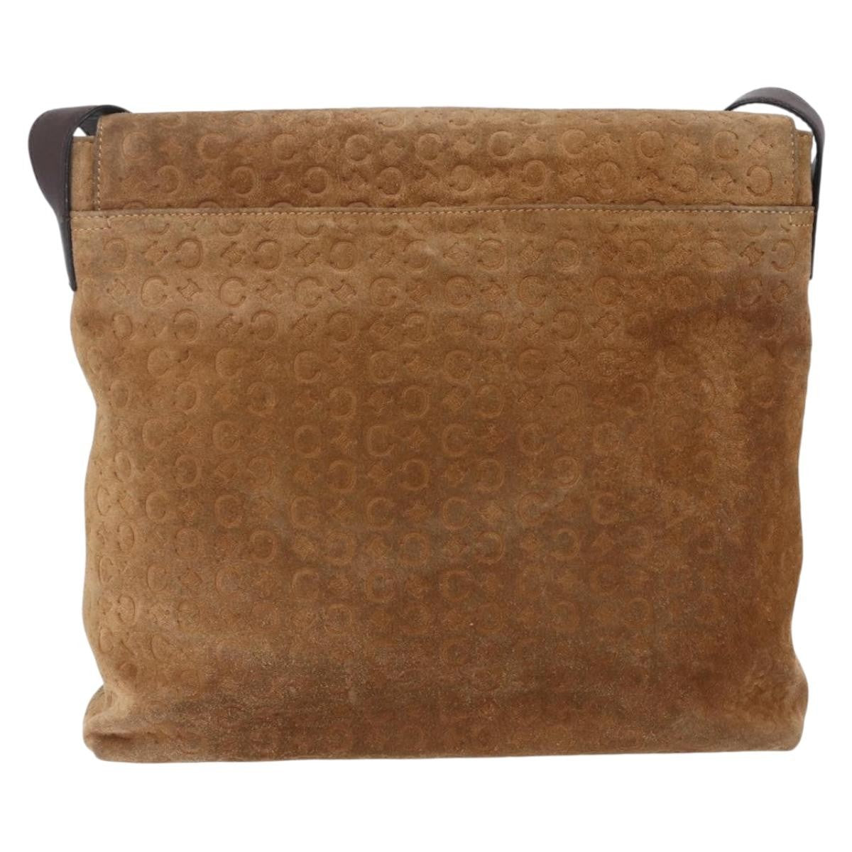Celine C Macadam Shoulder Suede Beige Suede Shoulder Bag Bag (Pre-Owned)