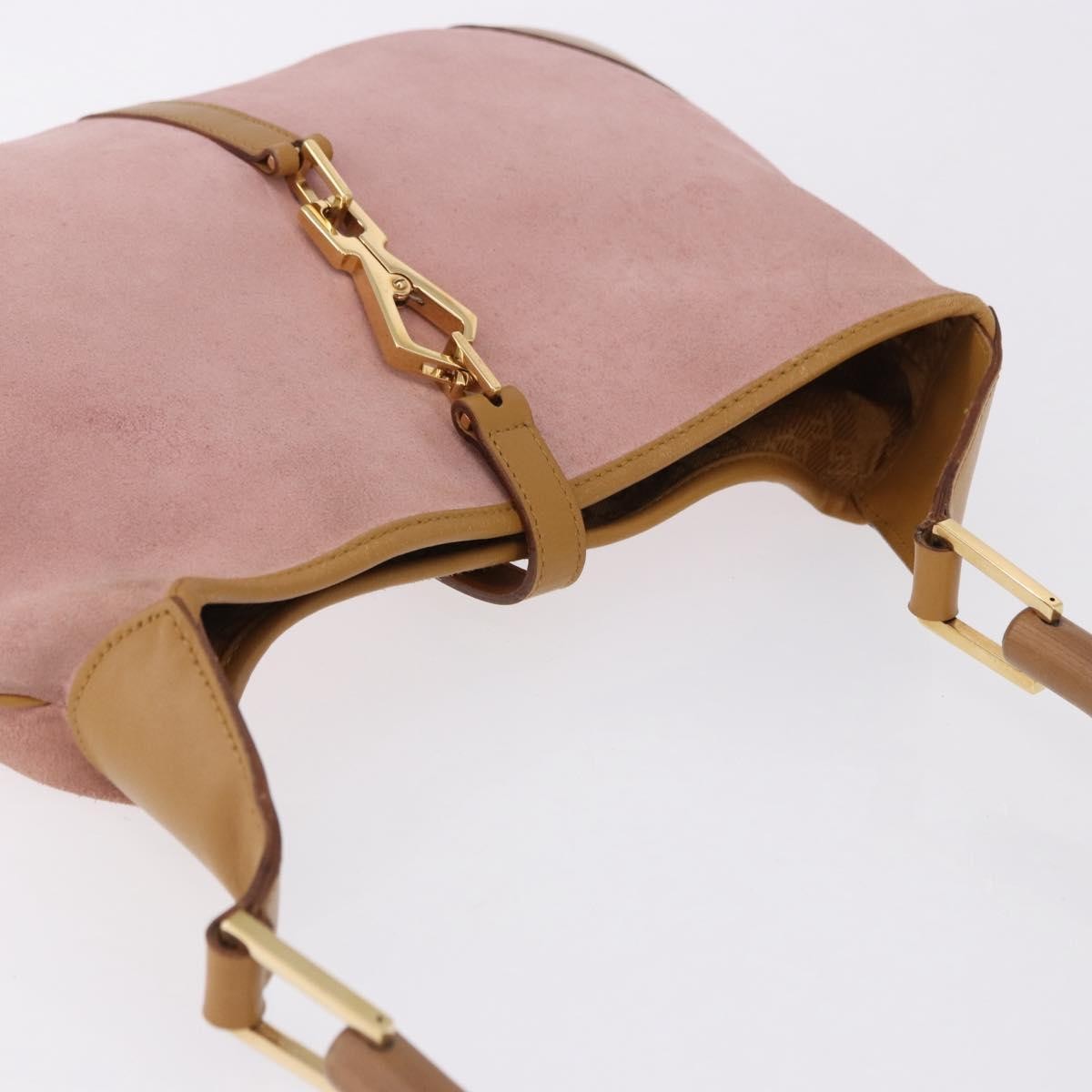 Gucci Bamboo Jackie Suede Pink Suede Handbag (Pre-Owned)