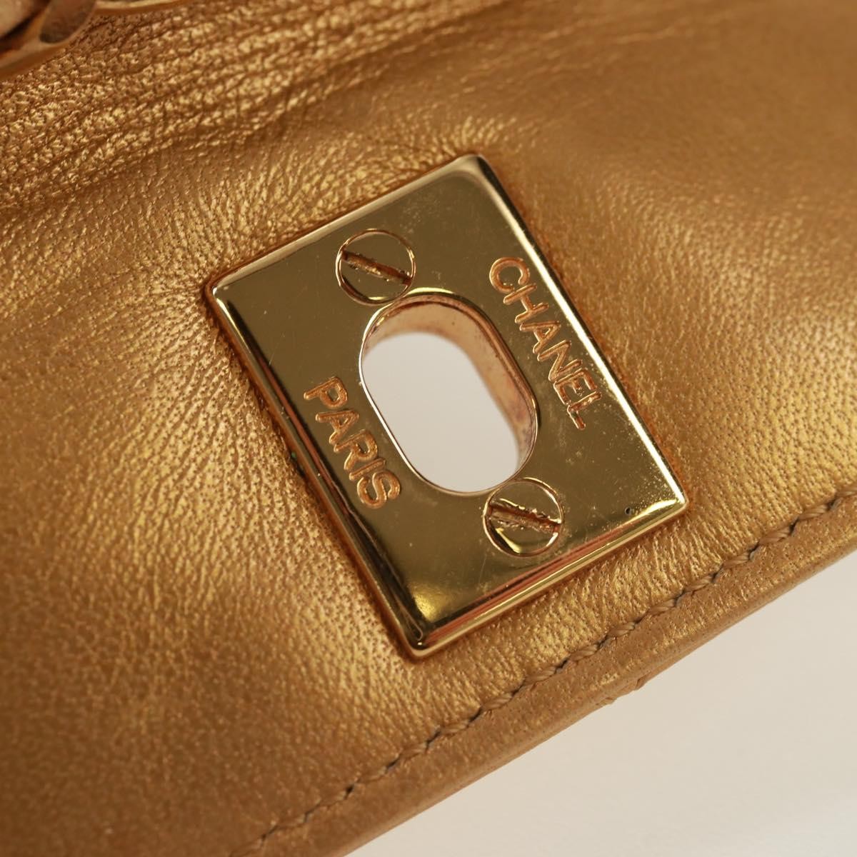 Chanel Classic Flap Charm Chain Belt Quilted Caviar Gold Leather Handbag (Pre-Owned)