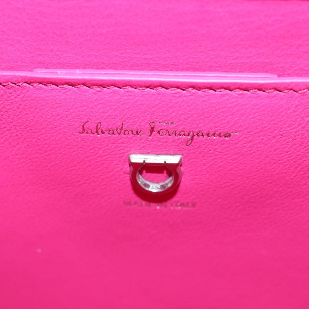 Salvatore Ferragamo Gancini Leather Pink Leather Shoulder Bag Bag (Pre-Owned)