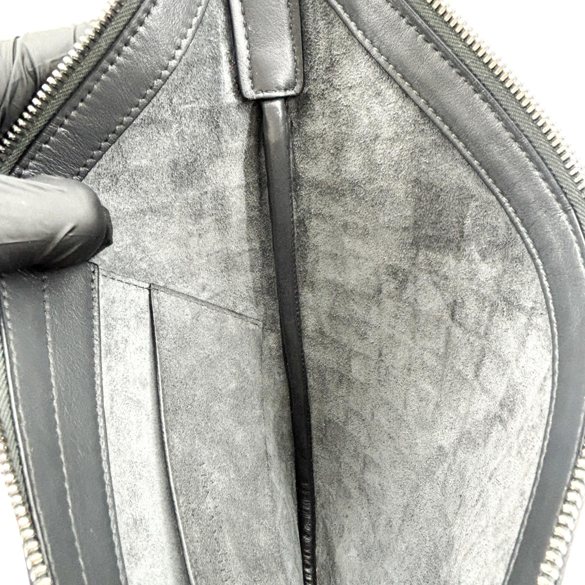 Bottega Veneta Virgule Intrecciato Nappa Black Leather Shoulder Bag Bag (Pre-Owned)