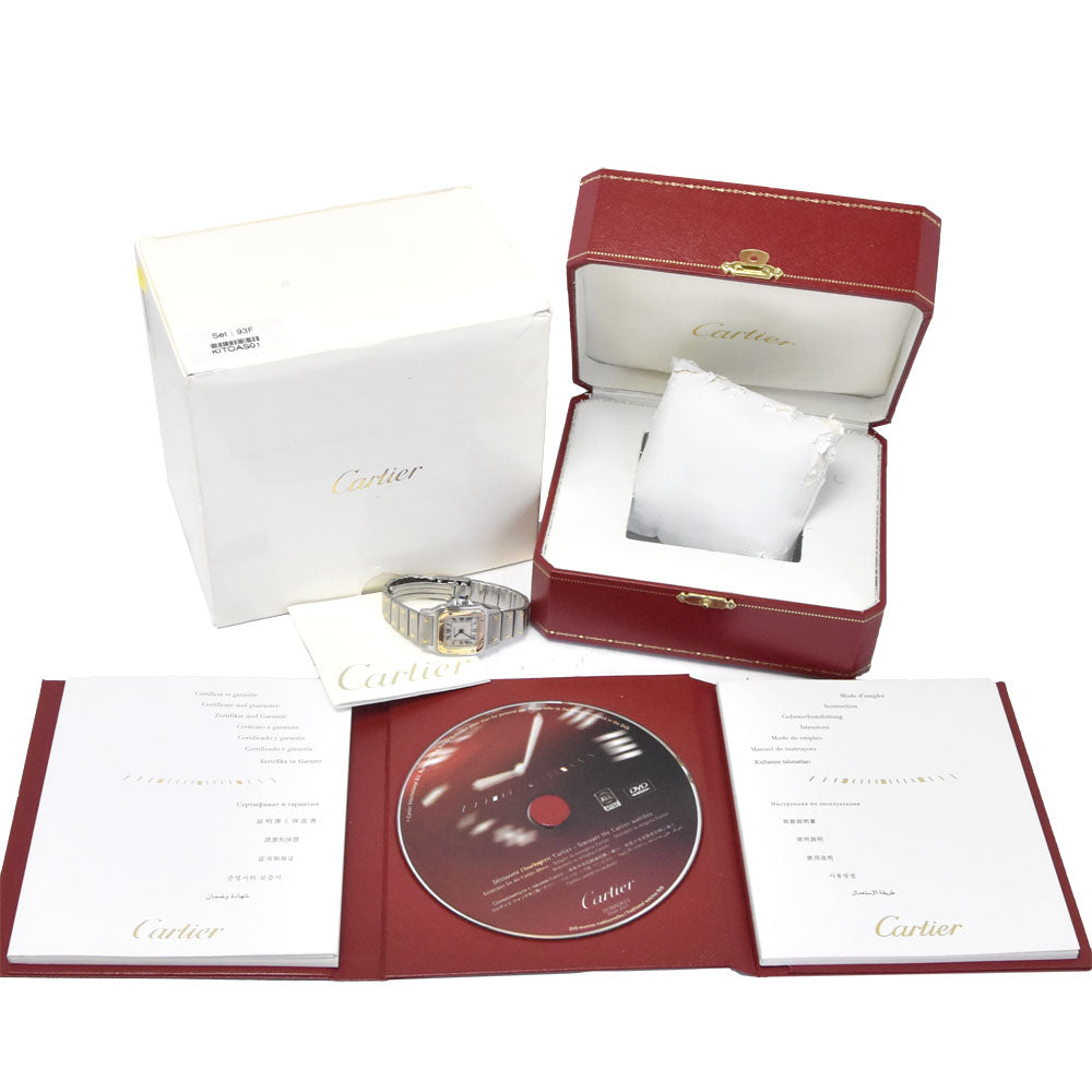 Cartier Santos De Cartier Galbee Quartz Stainless Steel And Yellow Gold Watch (Pre-Owned)