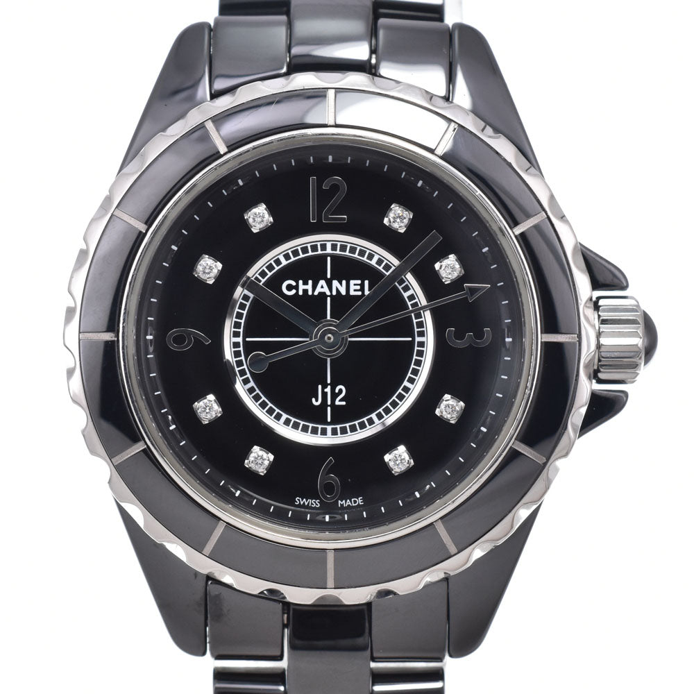 Chanel J12 Quartz Ceramic And Stainless Steel With Diamond Markers Watch (Pre-Owned)