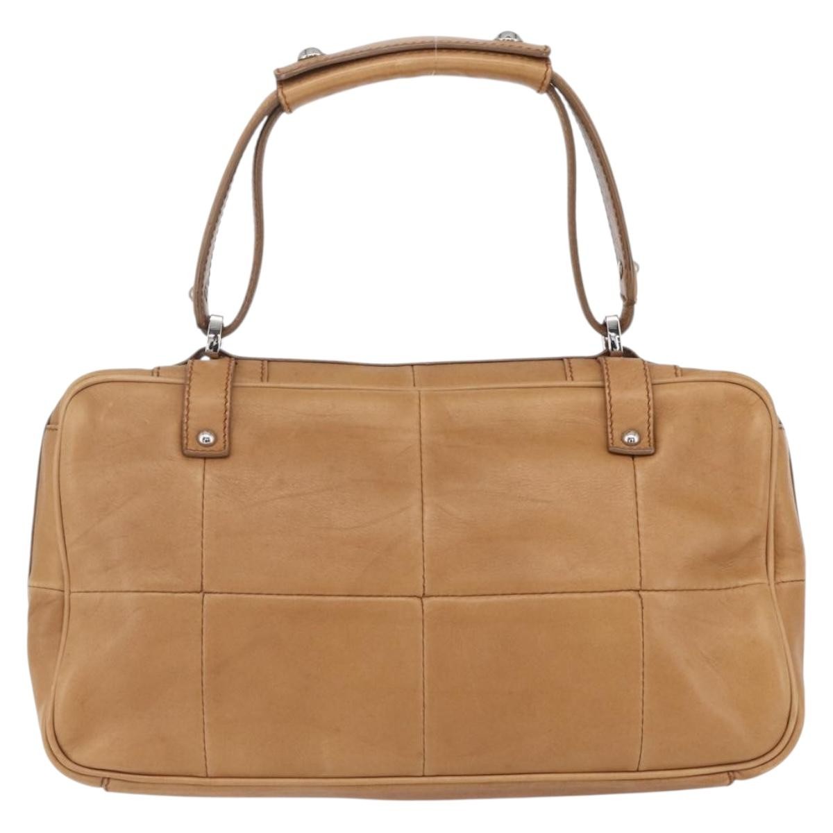 Salvatore Ferragamo Gancini Leather Brown Leather Shoulder Bag Bag (Pre-Owned)