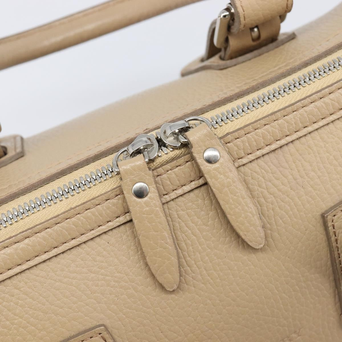 Burberry Belted Boston Leather Beige Leather Handbag (Pre-Owned)