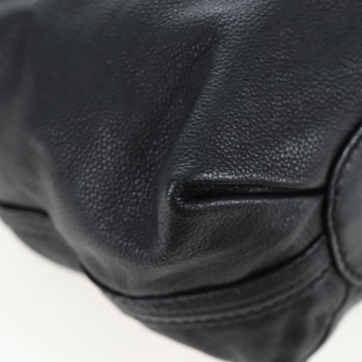 Chloe Elsie Convertible Satchel Leather Black Leather Handbag (Pre-Owned)