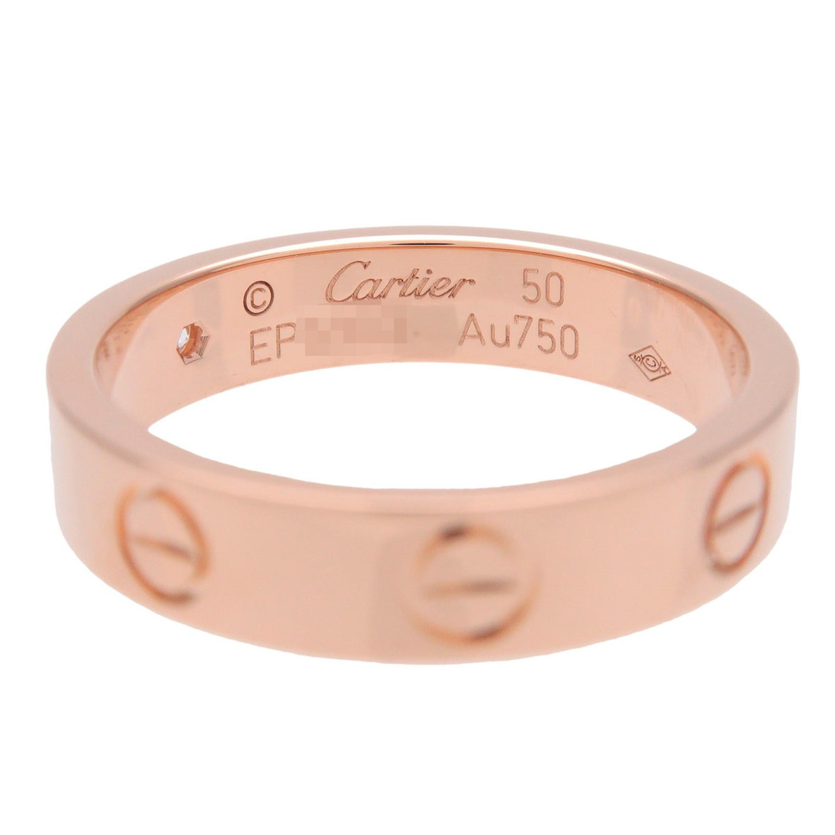 Cartier Love Wedding Band 1 Diamond 18K Rose Gold With Diamond Gold Rose_Gold Ring Jewelry (Pre-Owned)