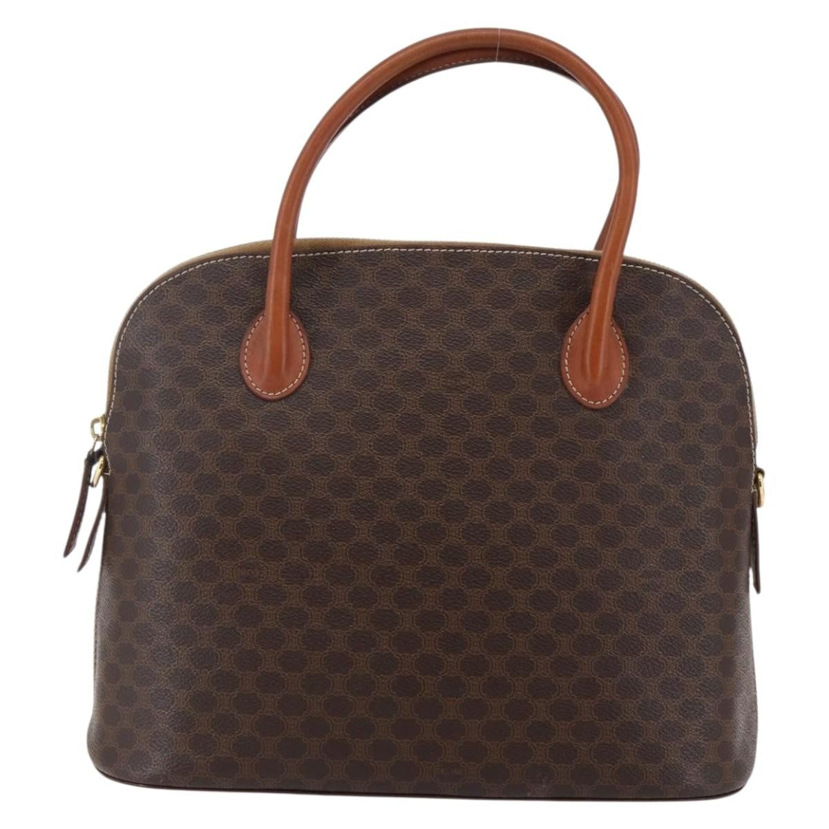 Celine Vintage Macadam Canvas Brown Canvas Handbag (Pre-Owned)