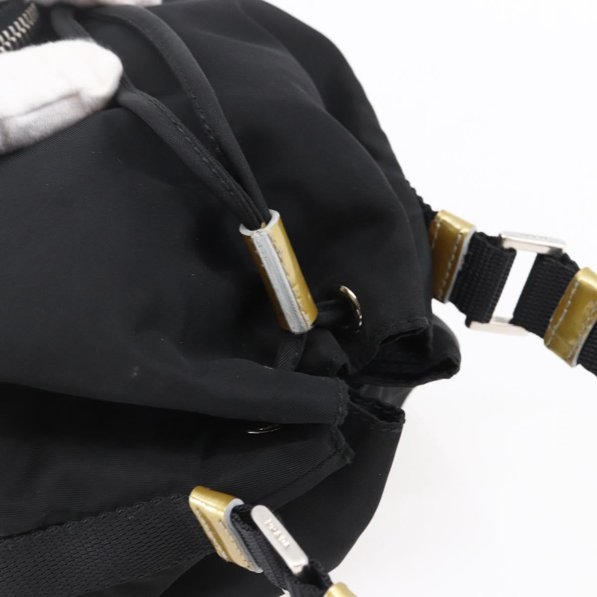 Prada Duet Drawstring Bucket Tessuto Black Nylon Bag (Pre-Owned)