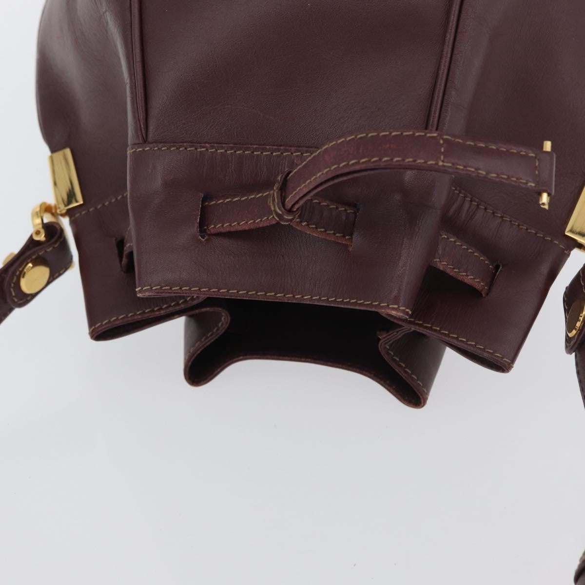 Cartier Must De Cartier Leather Burgundy Leather Shoulder Bag Bag (Pre-Owned)