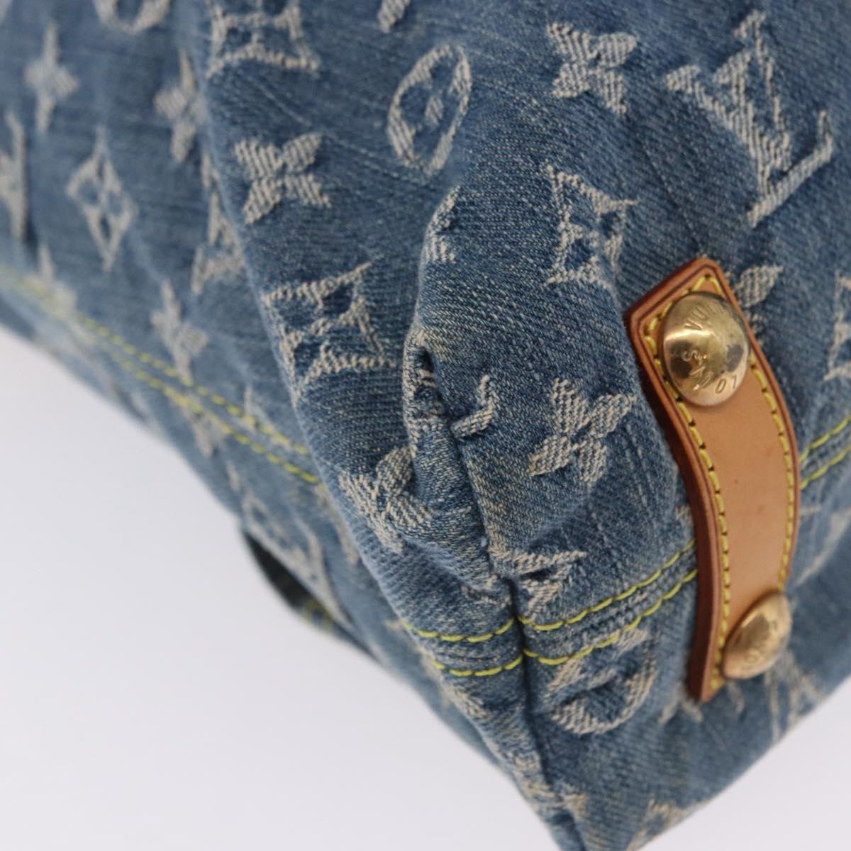 Louis Vuitton Baggy Grand Modèle Denim Blue Canvas Handbag (Pre-Owned)