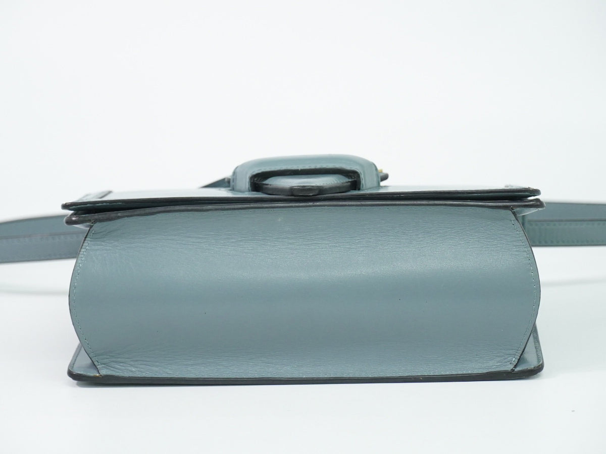 Loewe Barcelona Leather Blue Leather Shoulder Bag Bag (Pre-Owned)