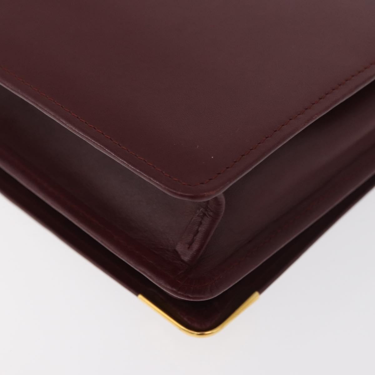 Cartier Must De Cartier Clutch Leather Burgundy Leather Clutche & Pouche Bag (Pre-Owned)