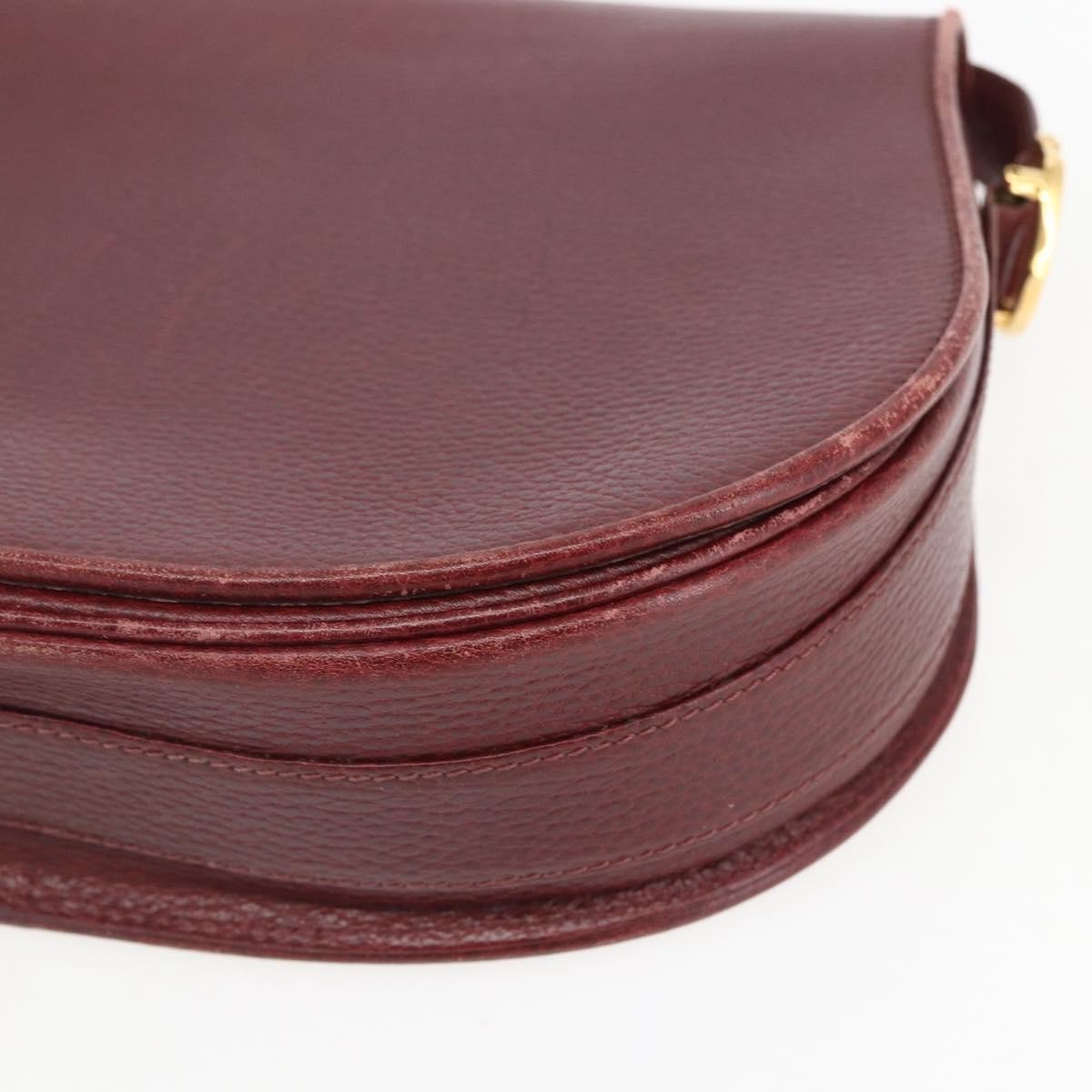 Cartier Must De Cartier Leather Burgundy Leather Shoulder Bag Bag (Pre-Owned)