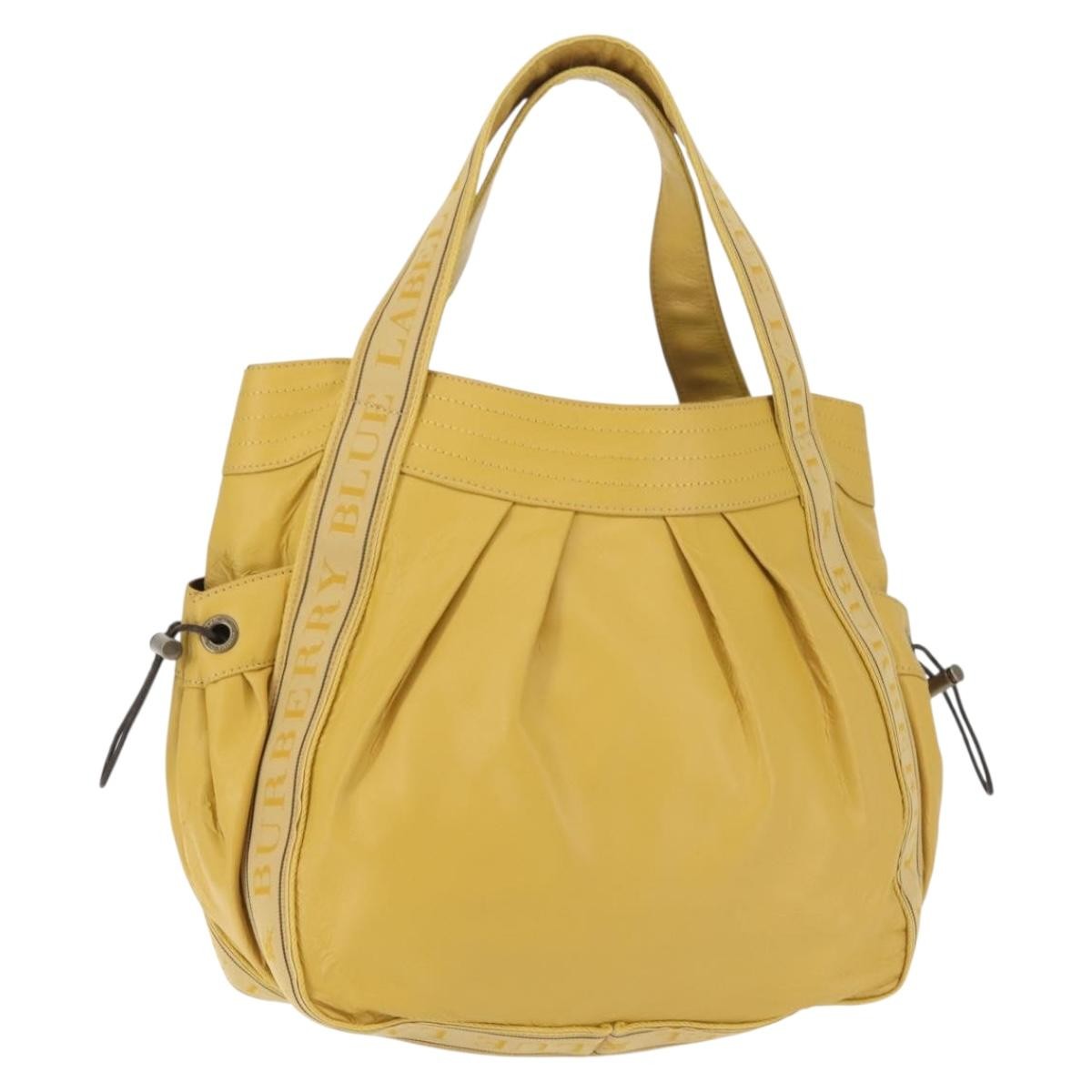 Burberry Blue Label Leather Yellow Leather Tote Bag Bag (Pre-Owned)