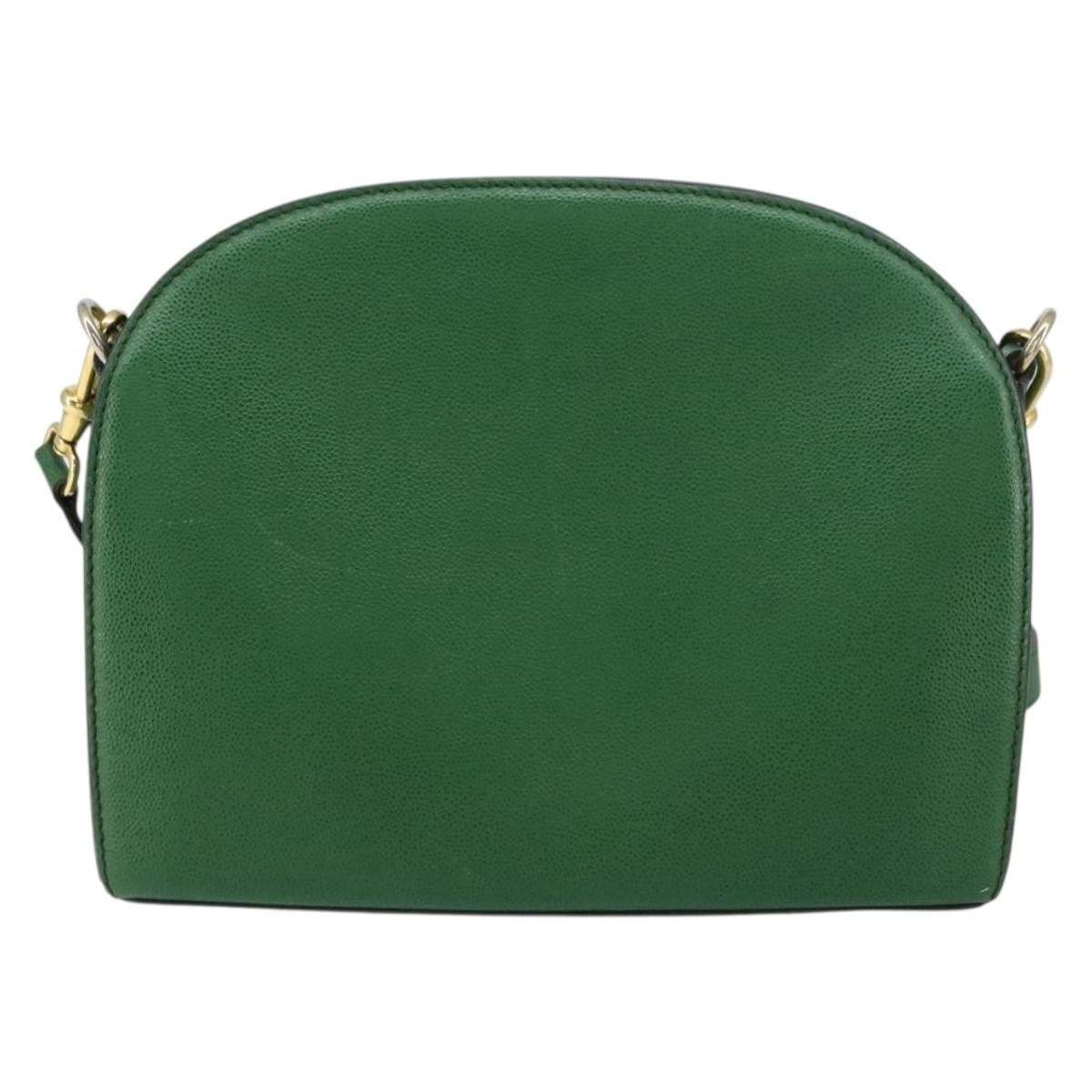 Celine Vintage Leather Green Leather Shoulder Bag Bag (Pre-Owned)