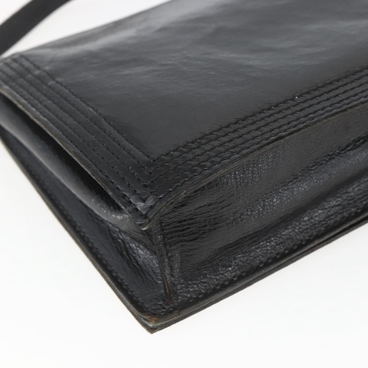 Saint Laurent Vintage Leather Black Leather Shoulder Bag Bag (Pre-Owned)