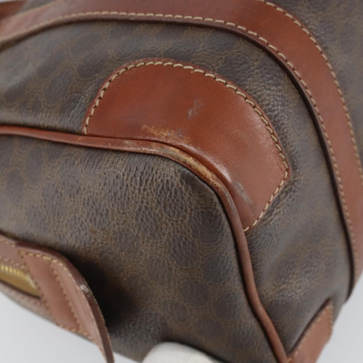 Celine Vintage Macadam Shopper Coated Canvas Brown Pvc Tote Bag Bag (Pre-Owned)