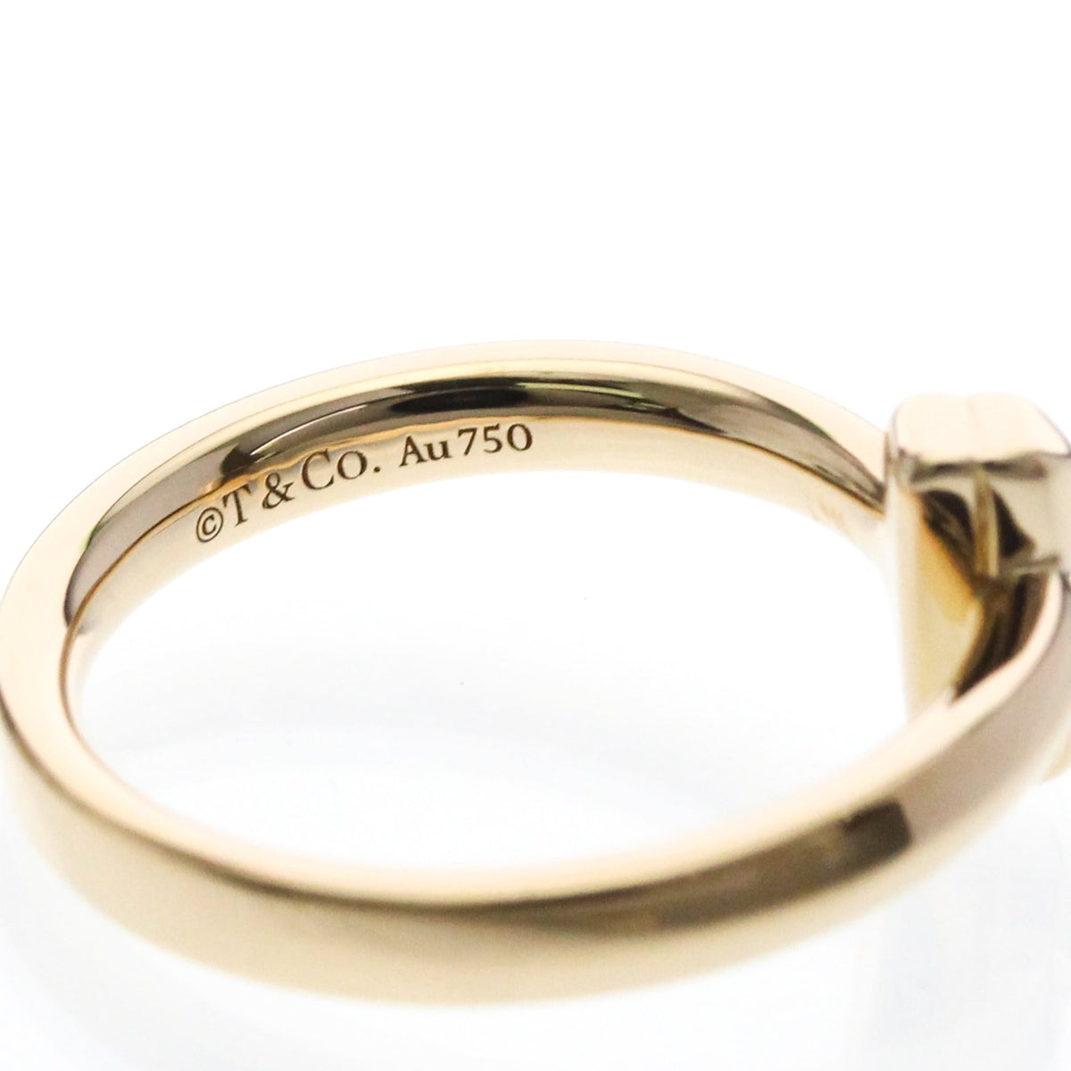Tiffany & Co. T One 18K White Gold Gold Pink_Gold Ring Jewelry (Pre-Owned)