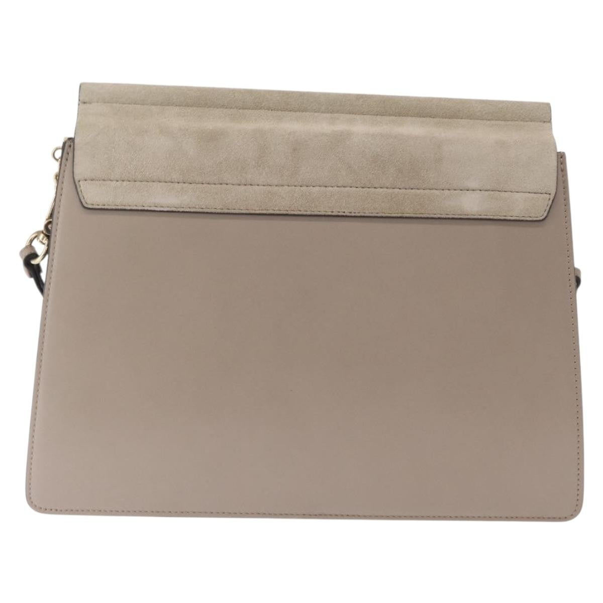 Chloe Faye Leather And Suede Beige Suede Shoulder Bag Bag (Pre-Owned)