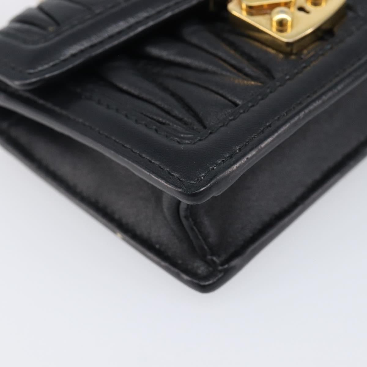 Miu Miu Biker Chain Matelasse Leather Black Leather Shoulder Bag Bag (Pre-Owned)