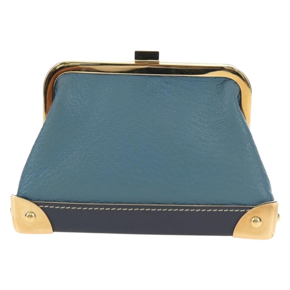 Louis Vuitton Porte-Monnaie Coin Purse Leather Blue Leather Card Holders Accessory (Pre-Owned)