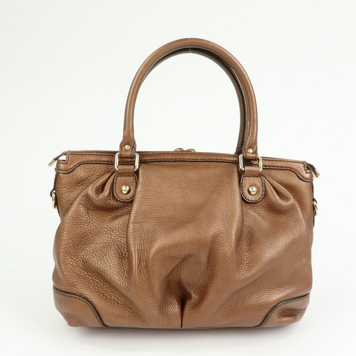 Gucci Sukey Top Handle Satchel Leather Brown Leather Handbag (Pre-Owned)