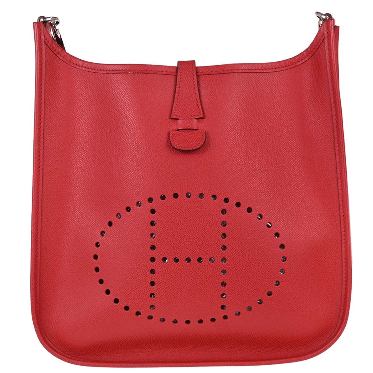 Hermes Evelyne Bag Gen I Epsom Red Leather Handbag (Pre-Owned)