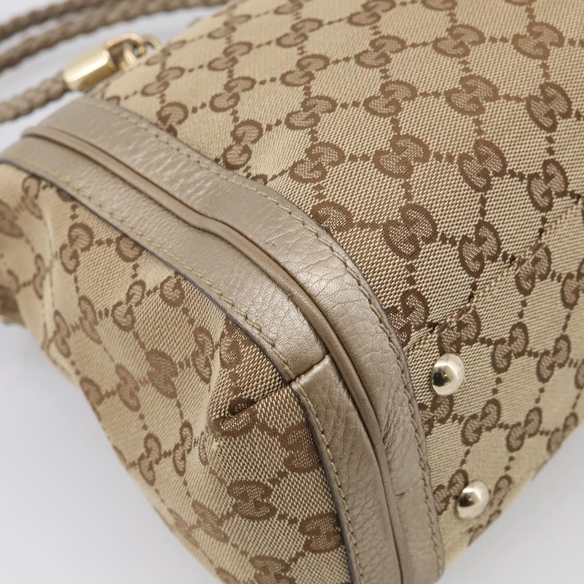 Gucci Bella Convertible Top Handle Gg Canvas Beige Canvas Handbag (Pre-Owned)