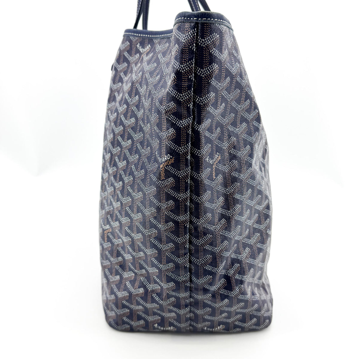 Goyard Saint Louis Coated Canvas Navy Canvas Tote Bag Bag (Pre-Owned)