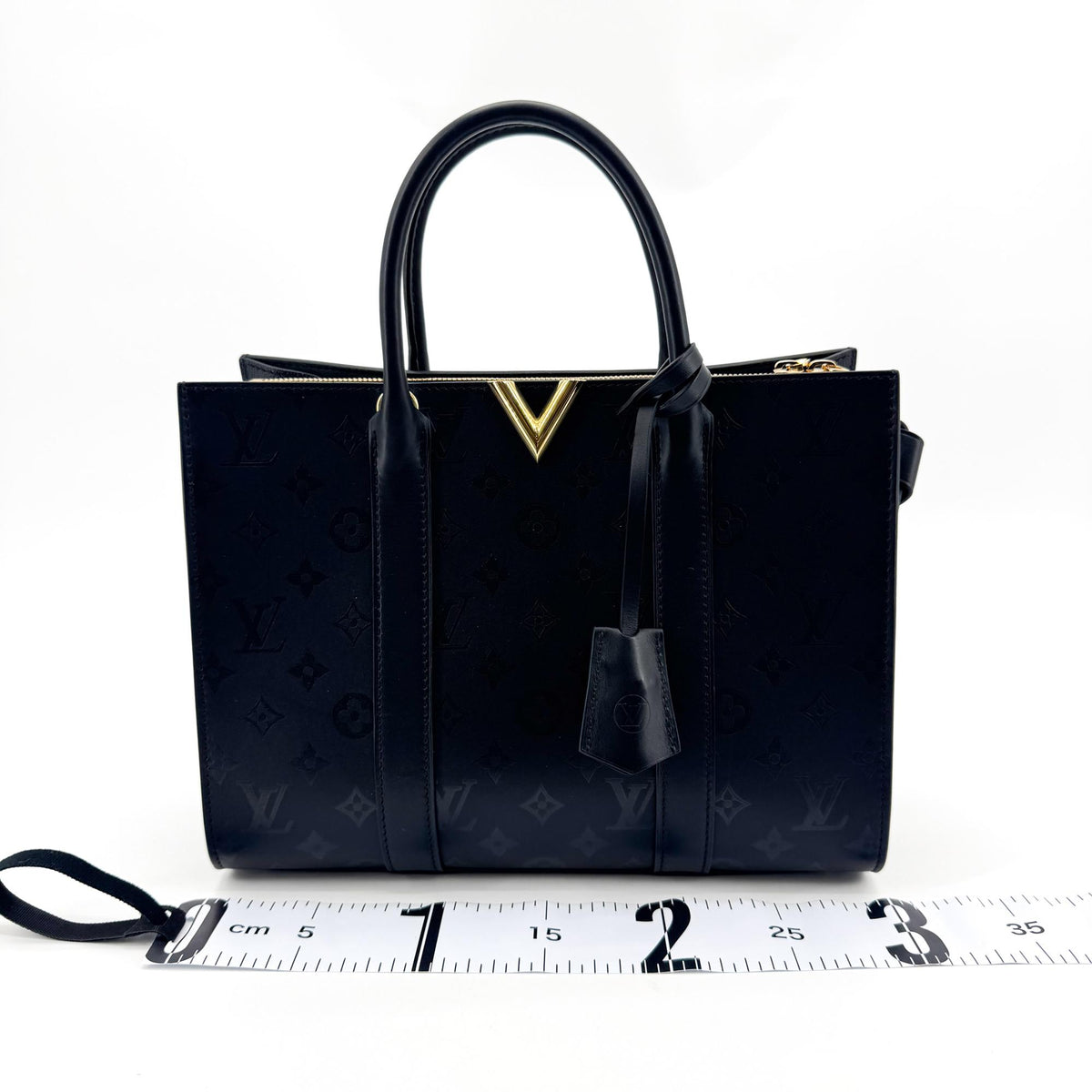 Louis Vuitton Very Monogram Leather Black Leather Tote Bag Bag (Pre-Owned)