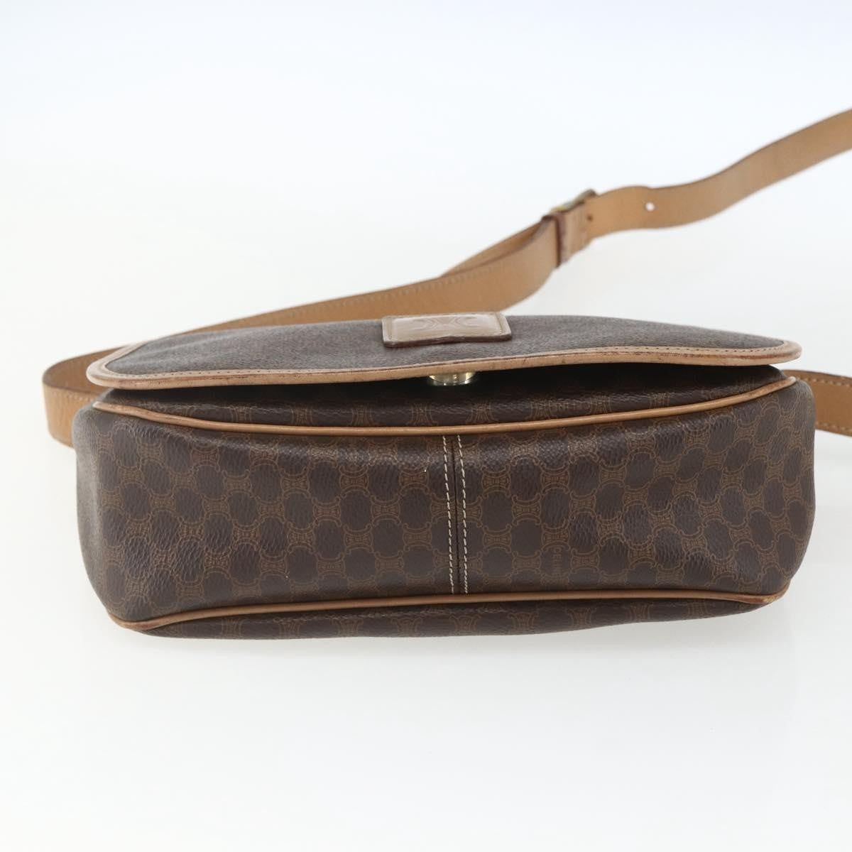 Celine Vintage Macadam Canvas And Leather Brown Canvas Shoulder Bag Bag (Pre-Owned)