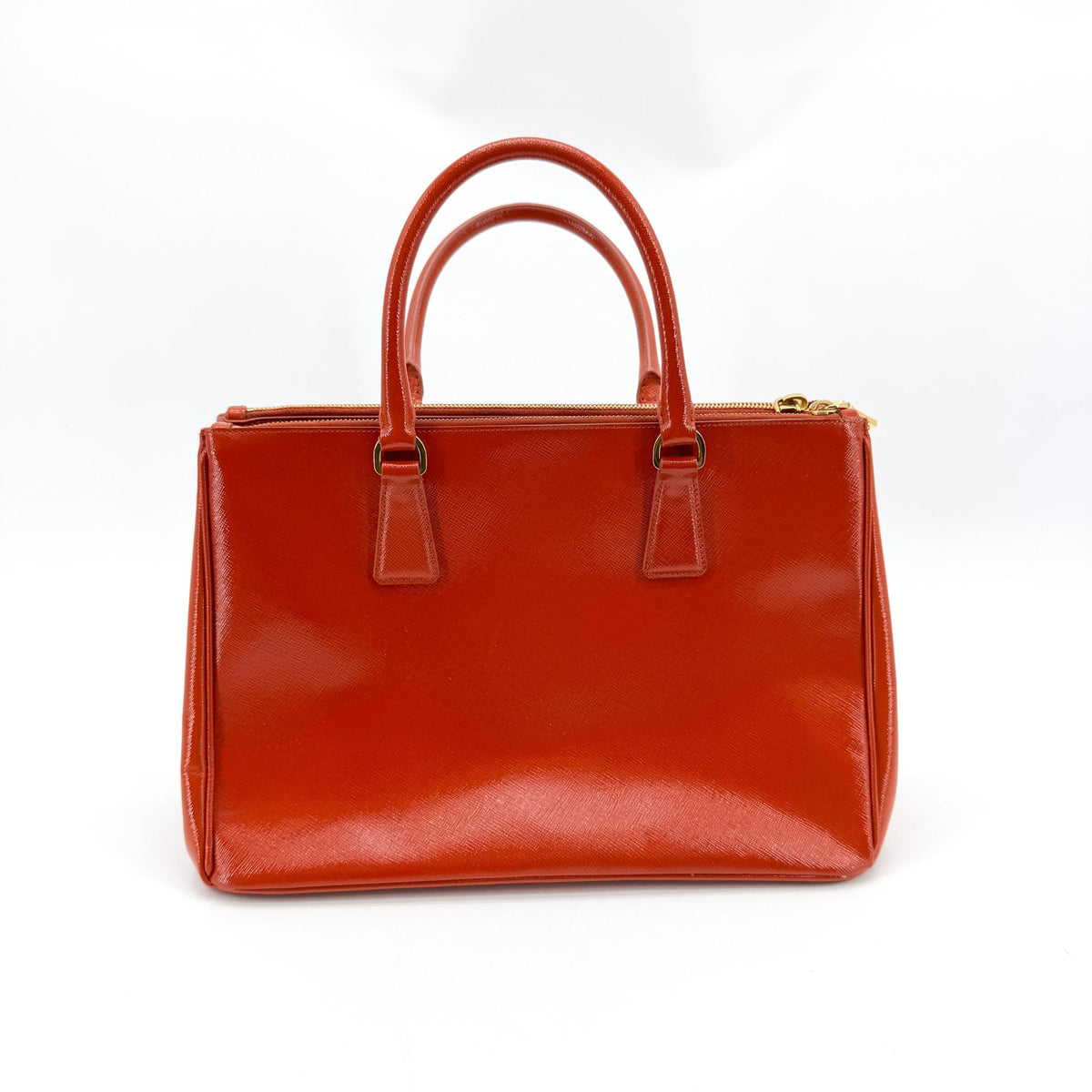 Prada Galleria Strap Leather Red Leather Handbag (Pre-Owned)