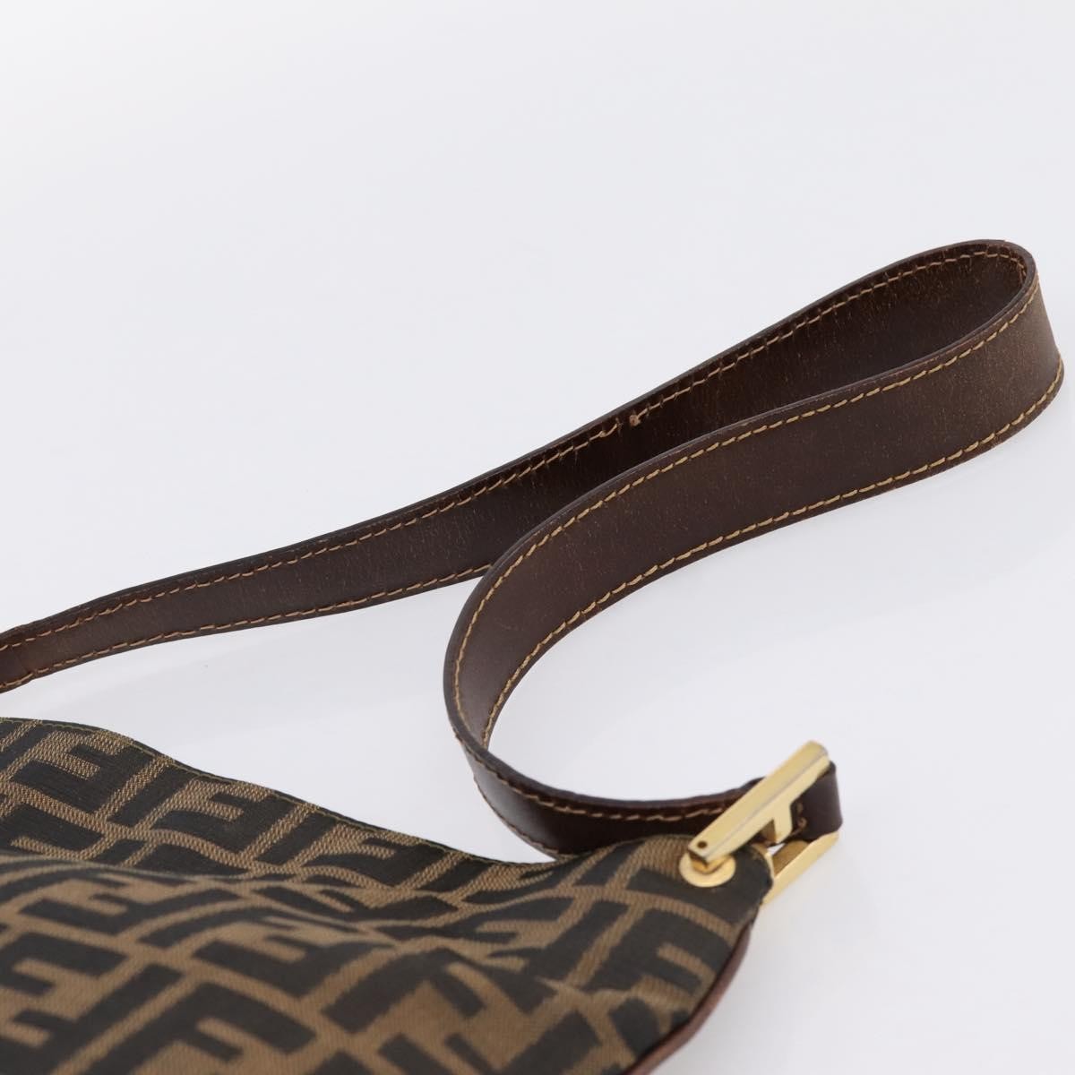 Fendi Shoulder Bag Zucca Brown Canvas Shoulder Bag Bag (Pre-Owned)